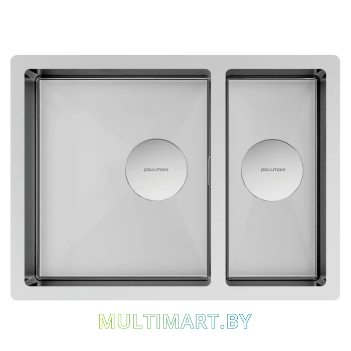 Кухонная мойка Paulmark Next 58/2S Uni PM225844-BS (нержавеющая сталь)